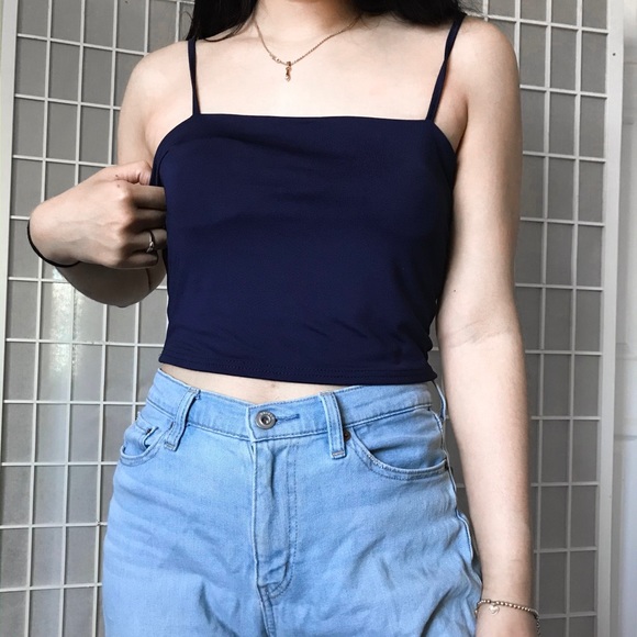 Crop Navy Blue Tank - Picture 1 of 2